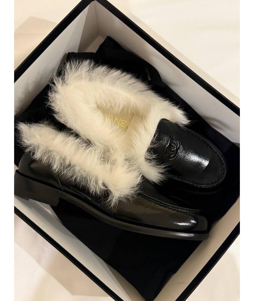 CHANEL Черные кожаные лоферы, фото 3