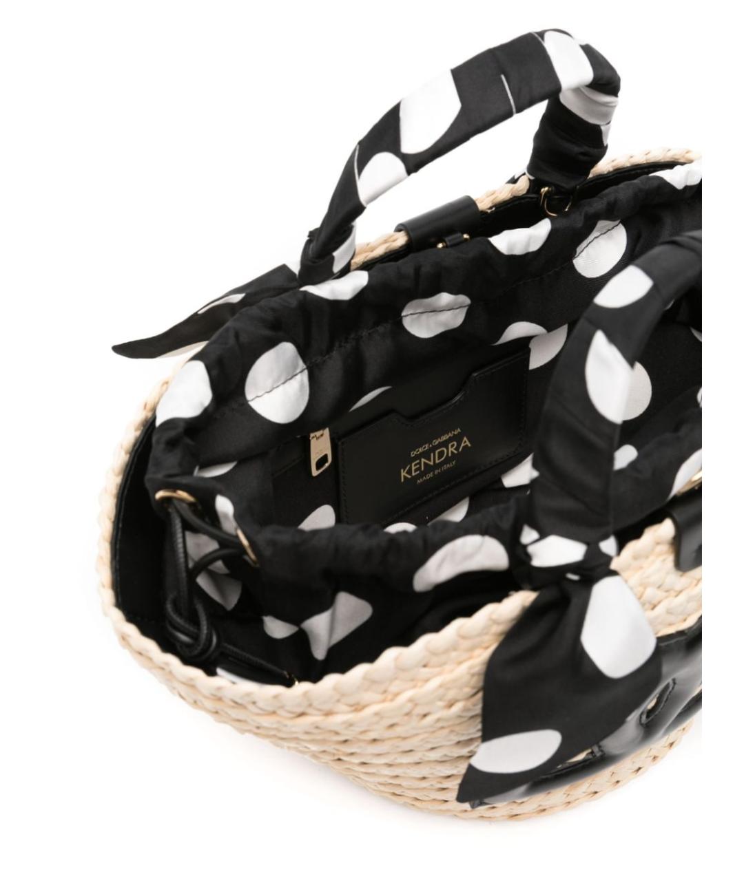 DOLCE&GABBANA Черная пелетеная сумка тоут, фото 3