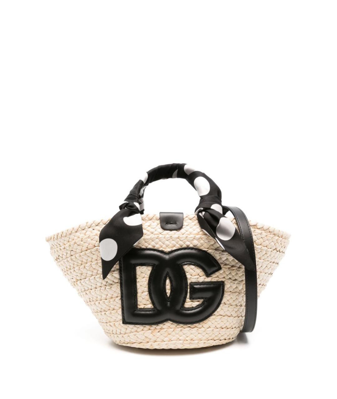 DOLCE&GABBANA Черная пелетеная сумка тоут, фото 1