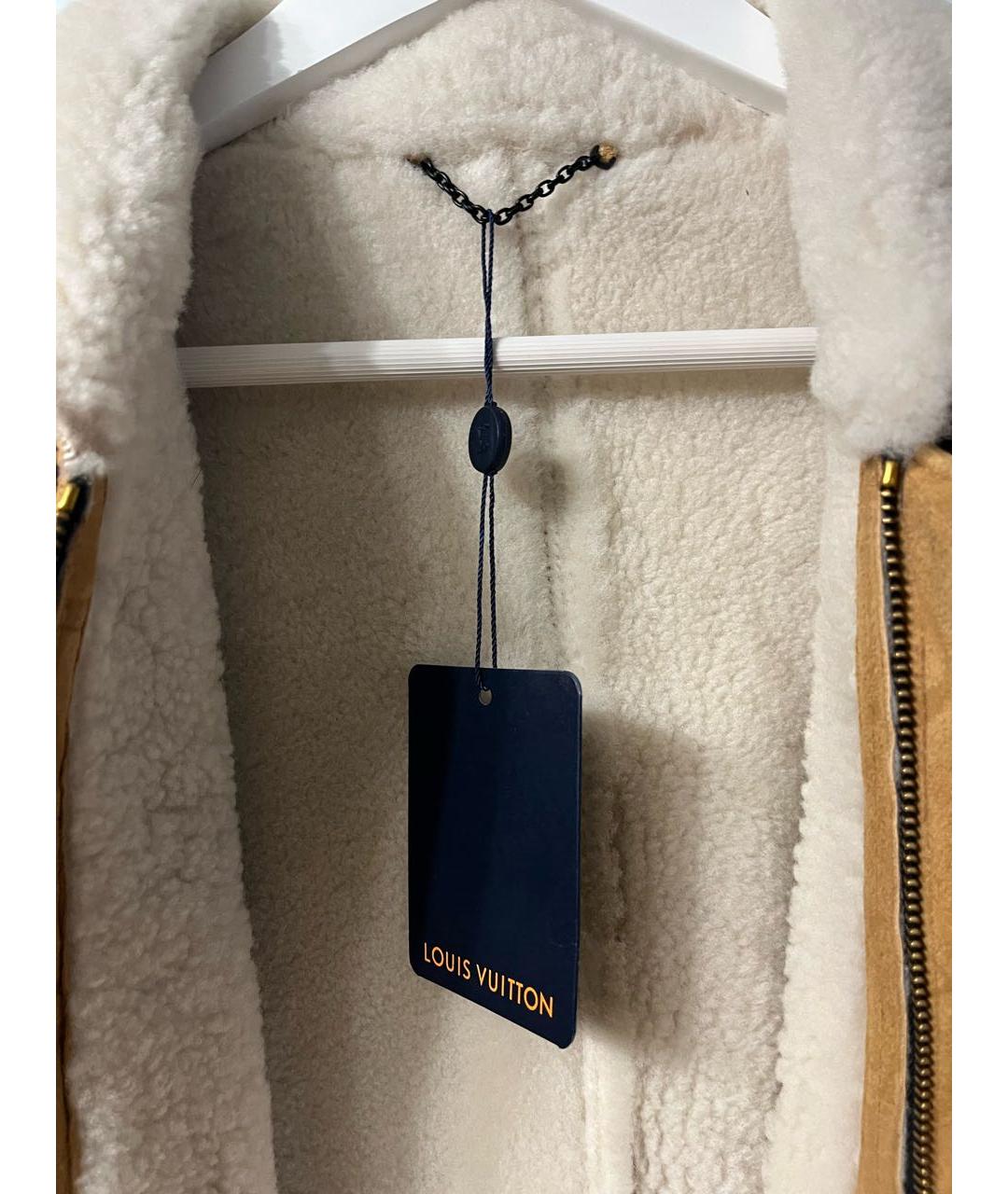 LOUIS VUITTON Коричневая кожаная дубленка/шуба, фото 3