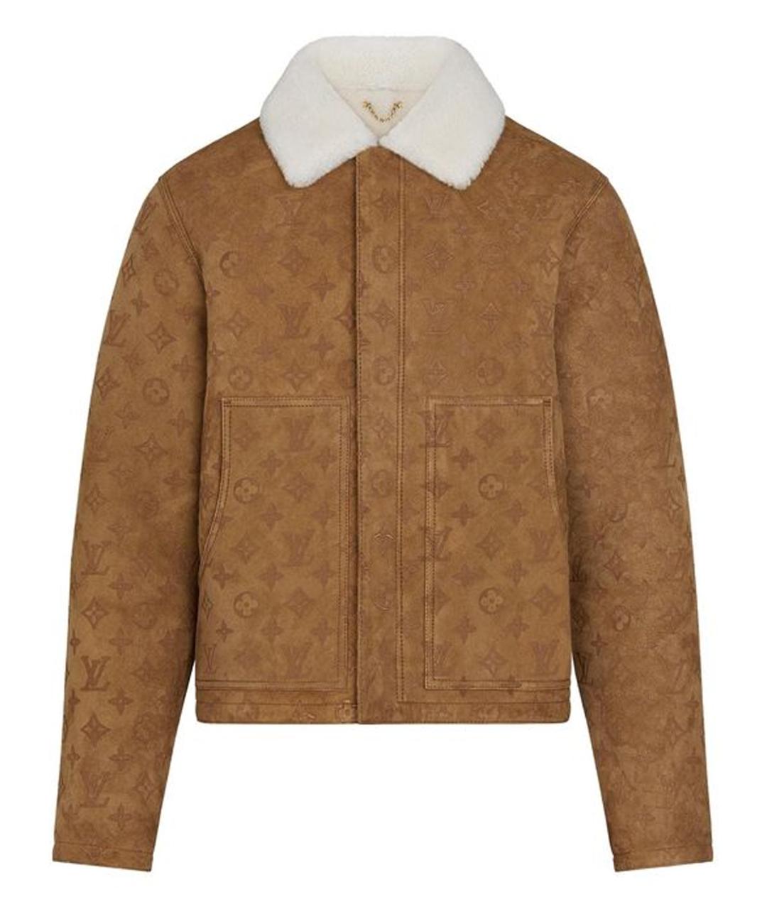 LOUIS VUITTON Коричневая кожаная дубленка/шуба, фото 1