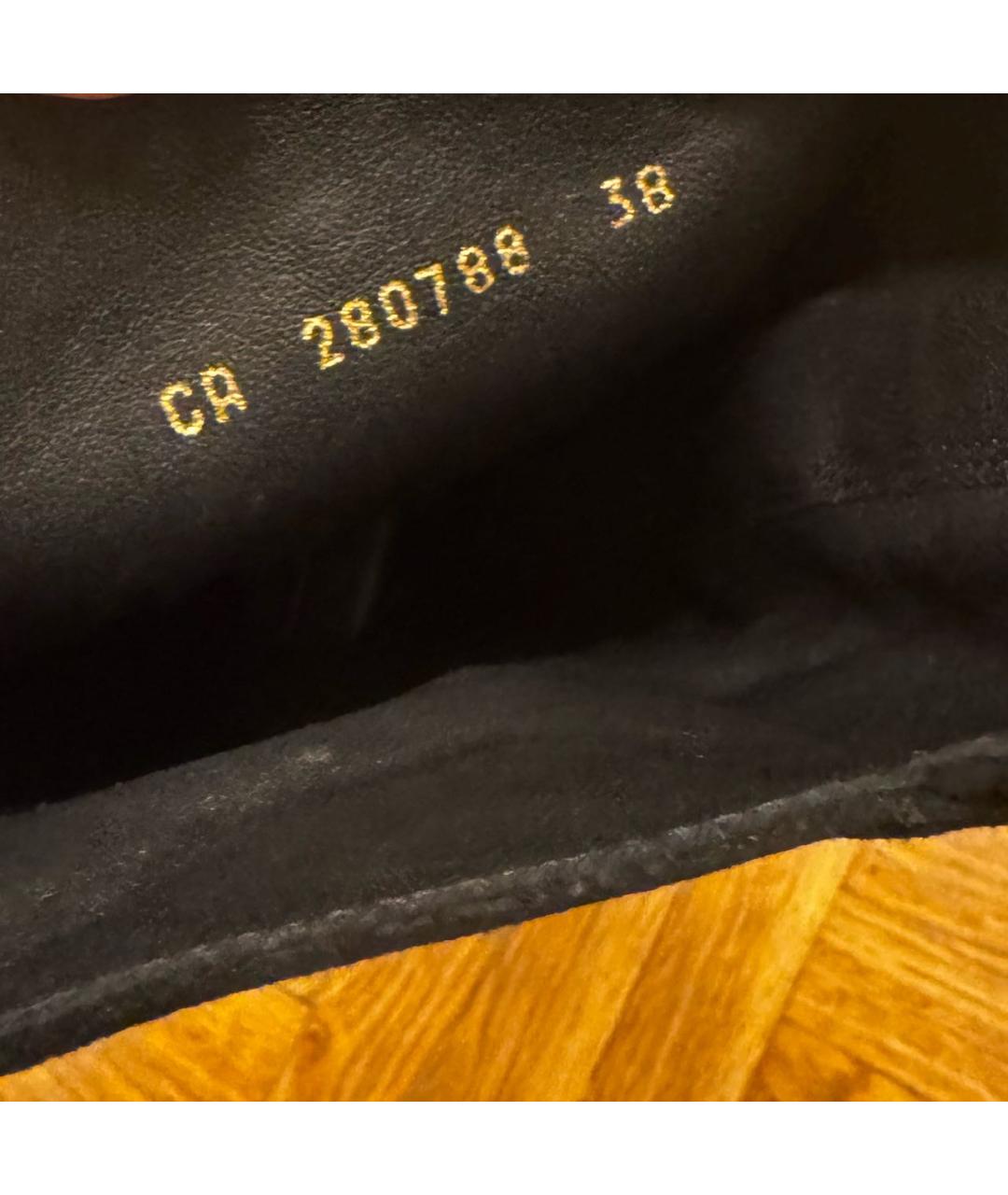 SAINT LAURENT Черные бархатные ботфорты, фото 6