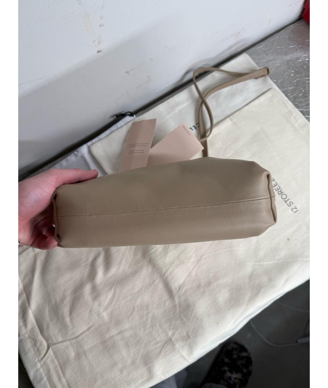 12 STOREEZ Бежевая кожаная сумка через плечо, фото 4
