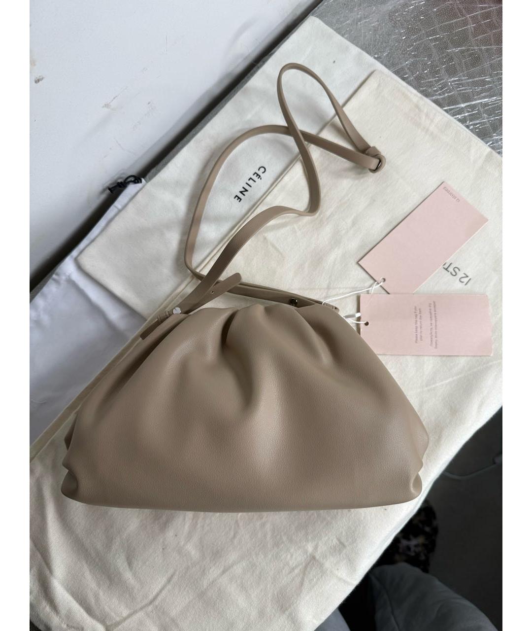 12 STOREEZ Бежевая кожаная сумка через плечо, фото 2