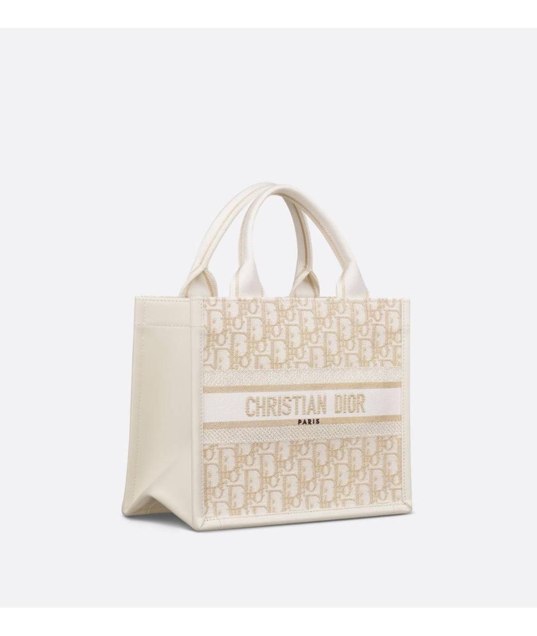 CHRISTIAN DIOR Золотая тканевая сумка с короткими ручками, фото 9