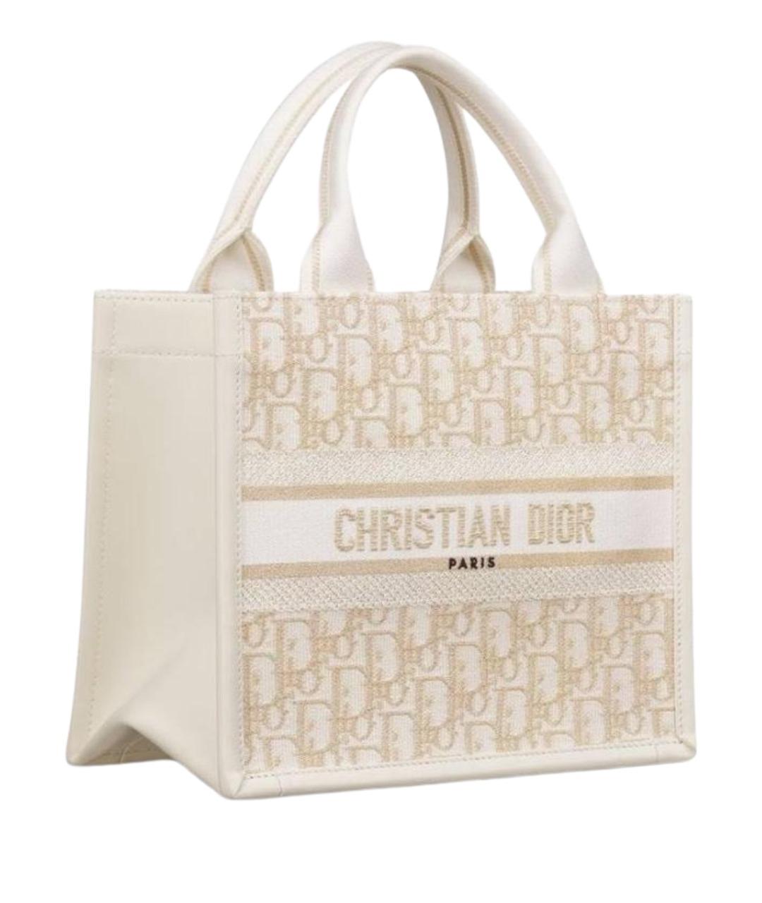 CHRISTIAN DIOR Золотая тканевая сумка с короткими ручками, фото 1