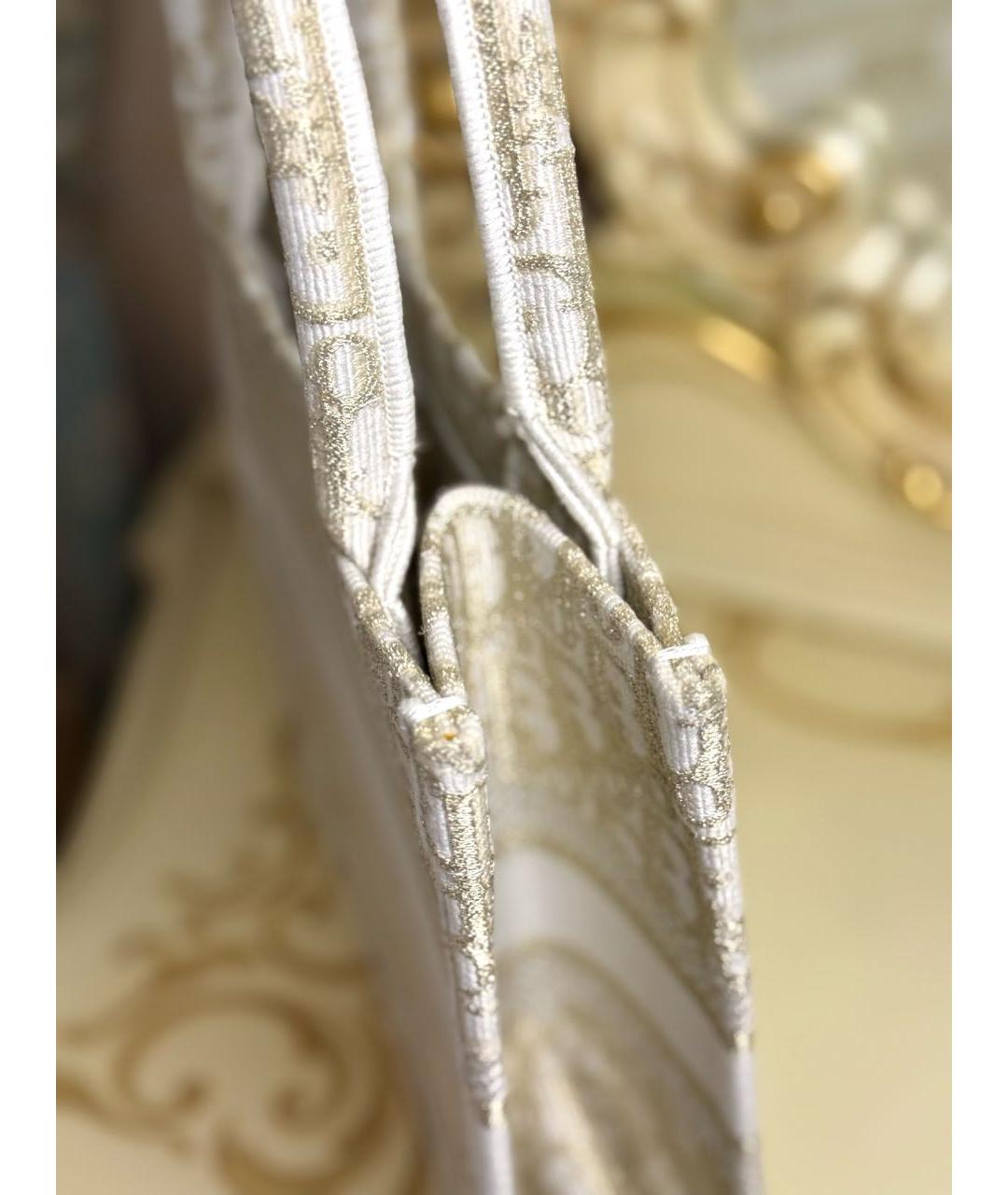 CHRISTIAN DIOR Золотая тканевая сумка с короткими ручками, фото 7