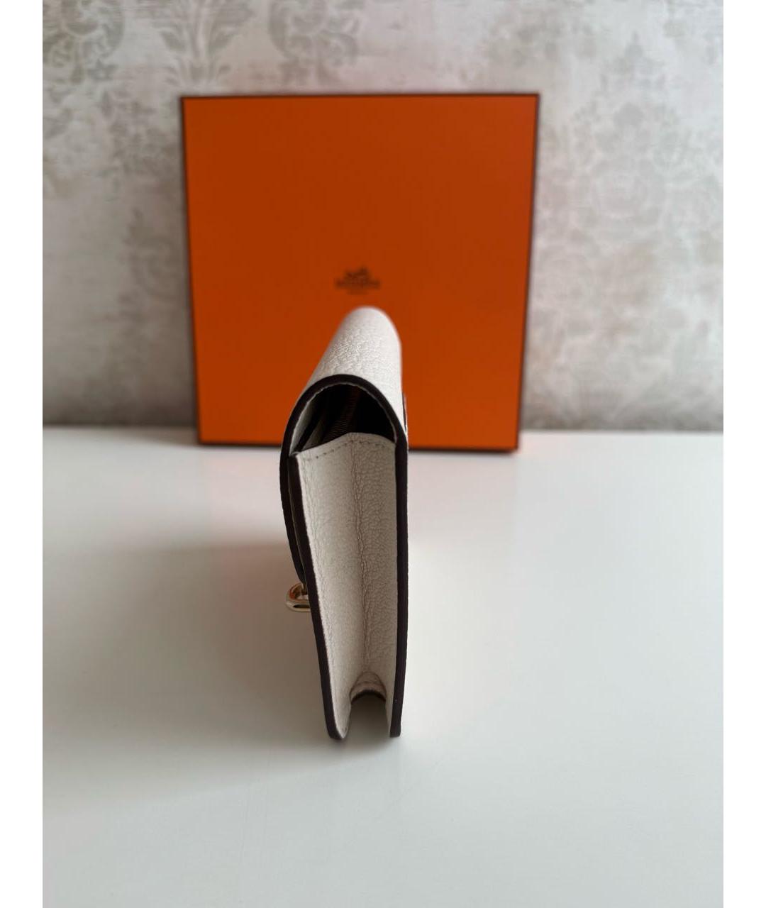 HERMES Бежевый кожаный кошелек, фото 5