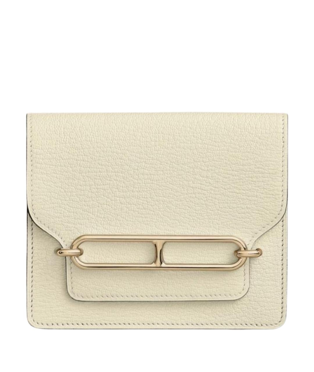 HERMES Бежевый кожаный кошелек, фото 1