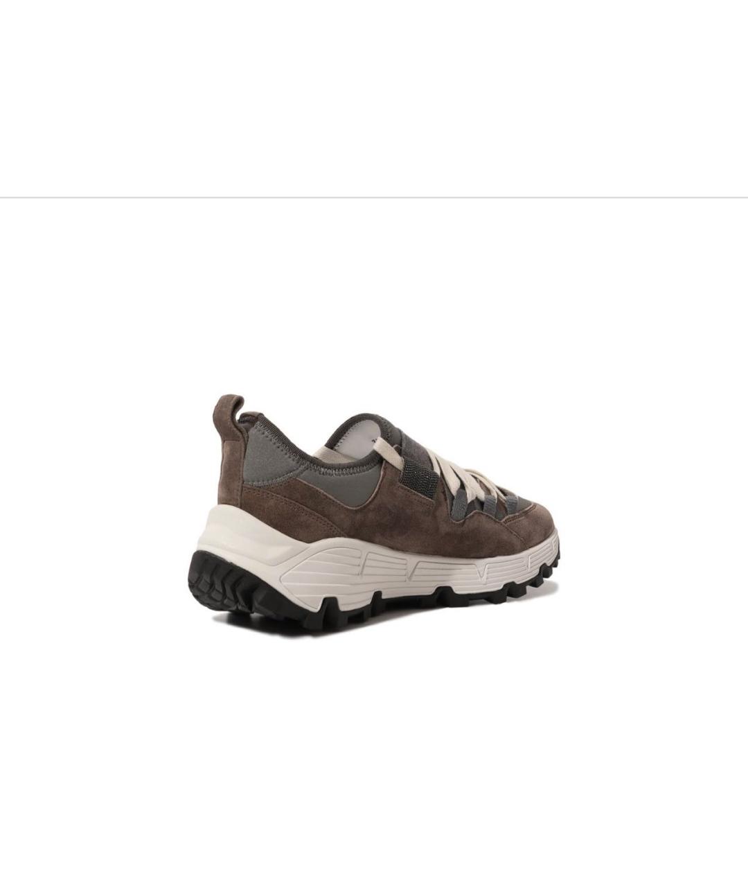 BRUNELLO CUCINELLI Хаки синтетические кроссовки, фото 3