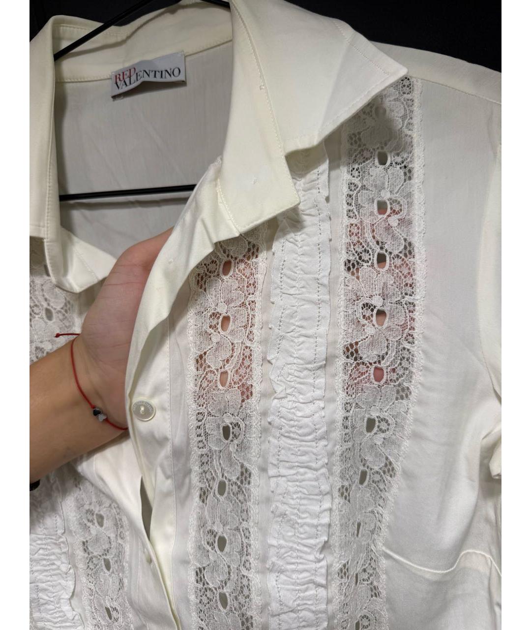 RED VALENTINO Белая хлопковая рубашка, фото 4