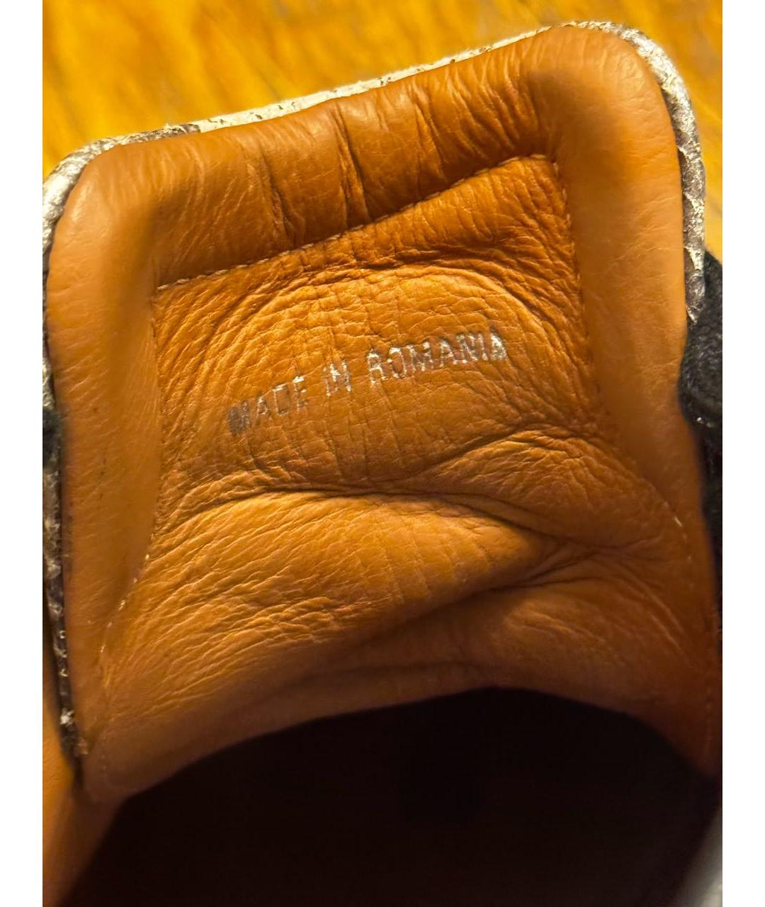 JIMMY CHOO Антрацитовые кожаные кеды, фото 7