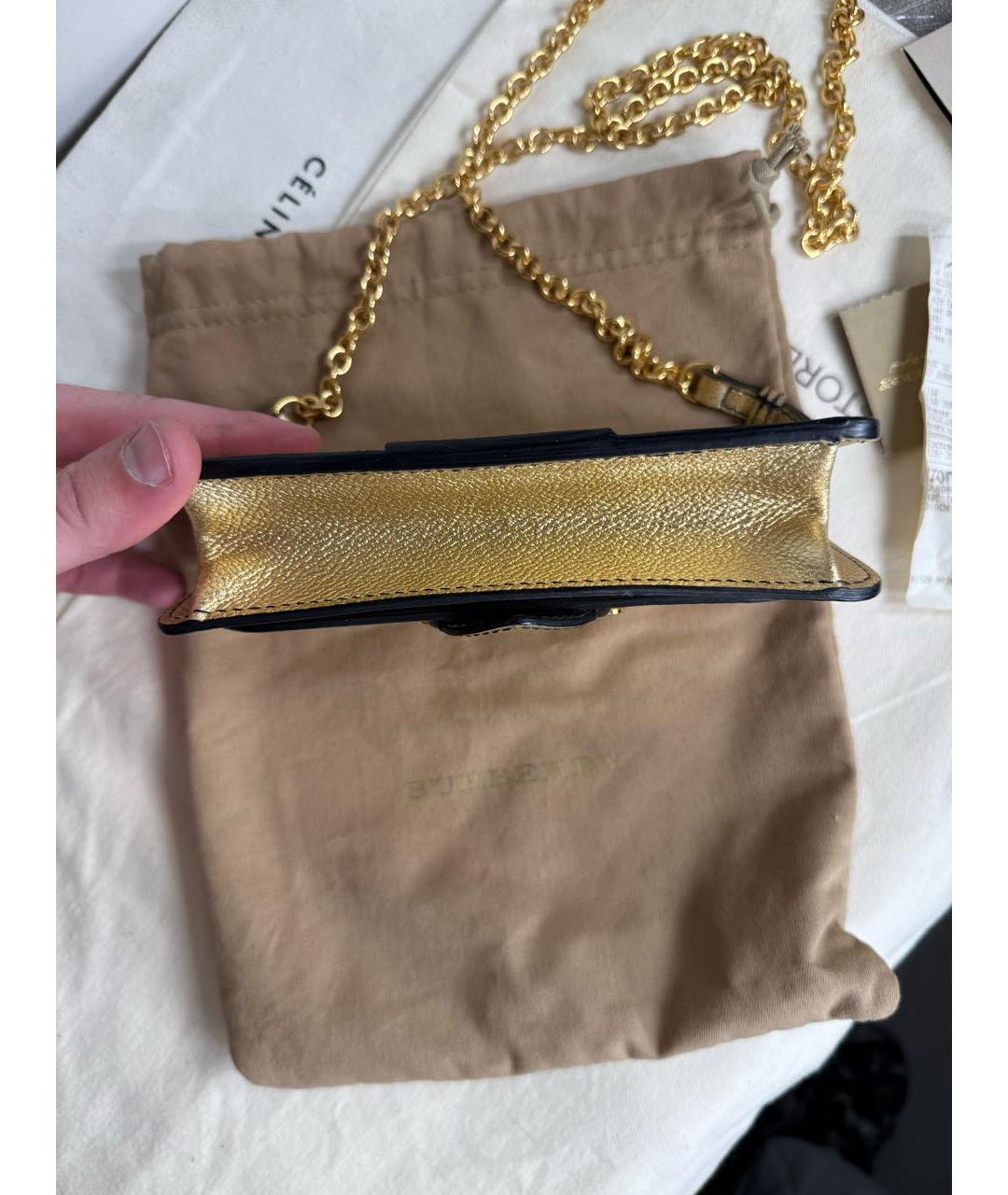 BURBERRY Золотая кожаная сумка через плечо, фото 3