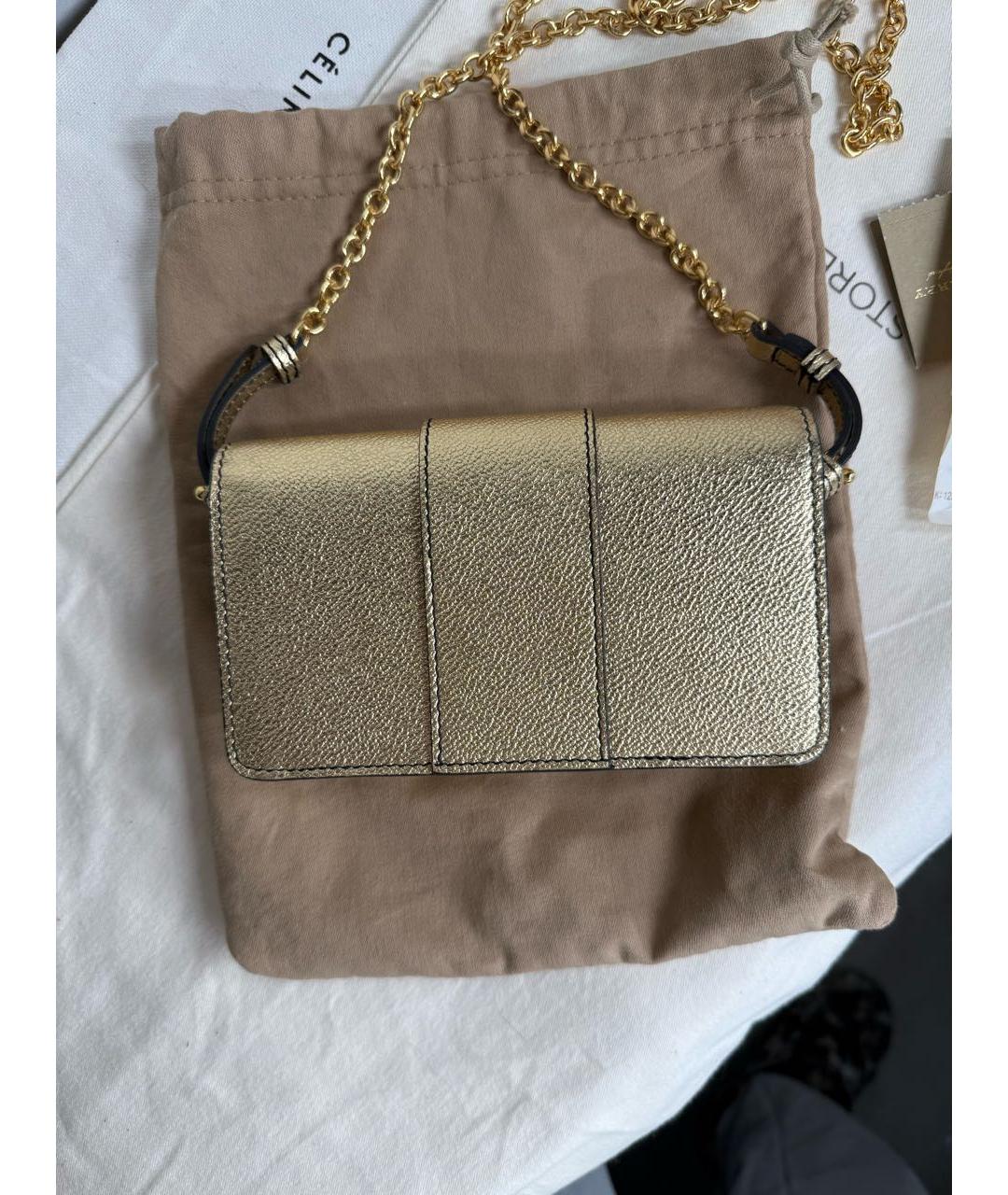 BURBERRY Золотая кожаная сумка через плечо, фото 2