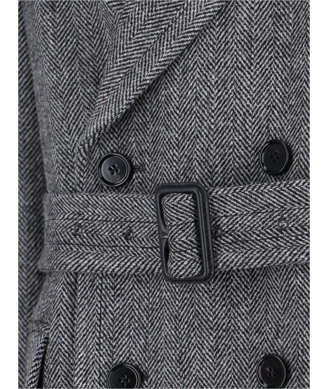 BURBERRY Серое шерстяное пальто, фото 4