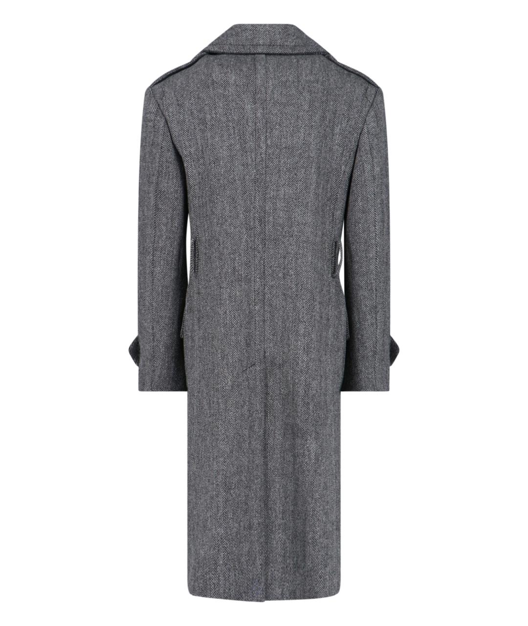 BURBERRY Серое шерстяное пальто, фото 2