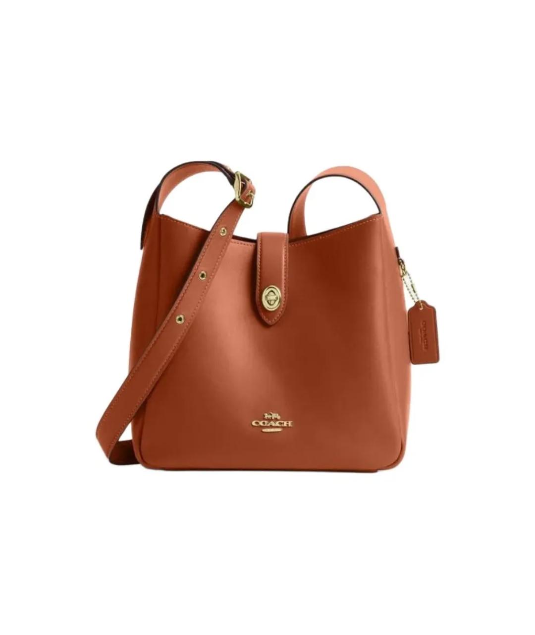 COACH Коричневая кожаная сумка через плечо, фото 1