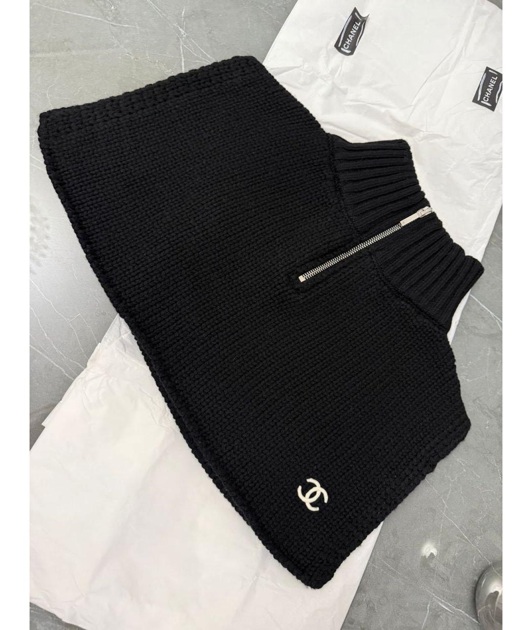 CHANEL Черный кашемировый воротник, фото 2