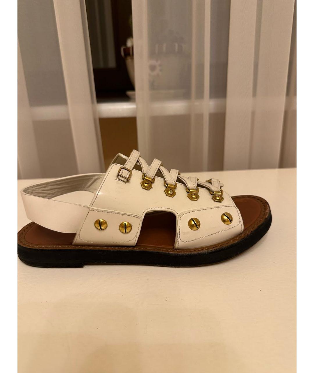 CHRISTIAN DIOR Белые кожаные босоножки, фото 6