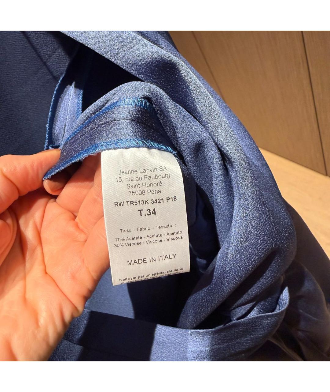 LANVIN Синий шелковый комбинезон, фото 6