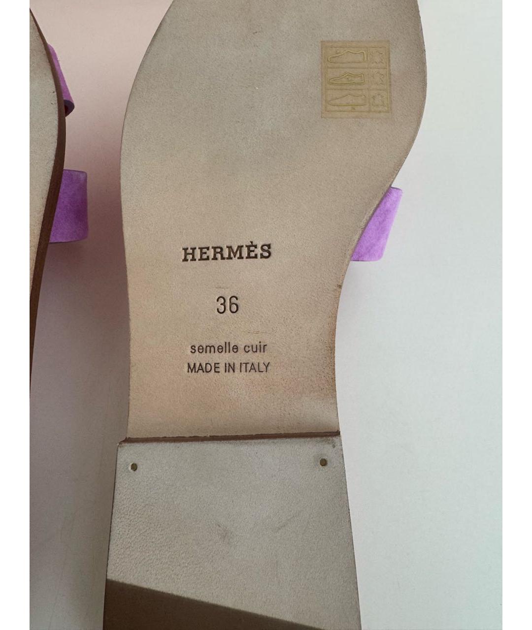 HERMES Замшевые босоножки, фото 7