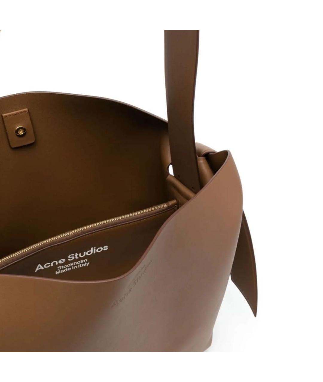ACNE STUDIOS Коричневая кожаная сумка тоут, фото 5