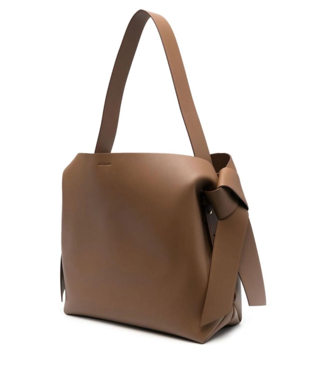 ACNE STUDIOS Коричневая кожаная сумка тоут, фото 3