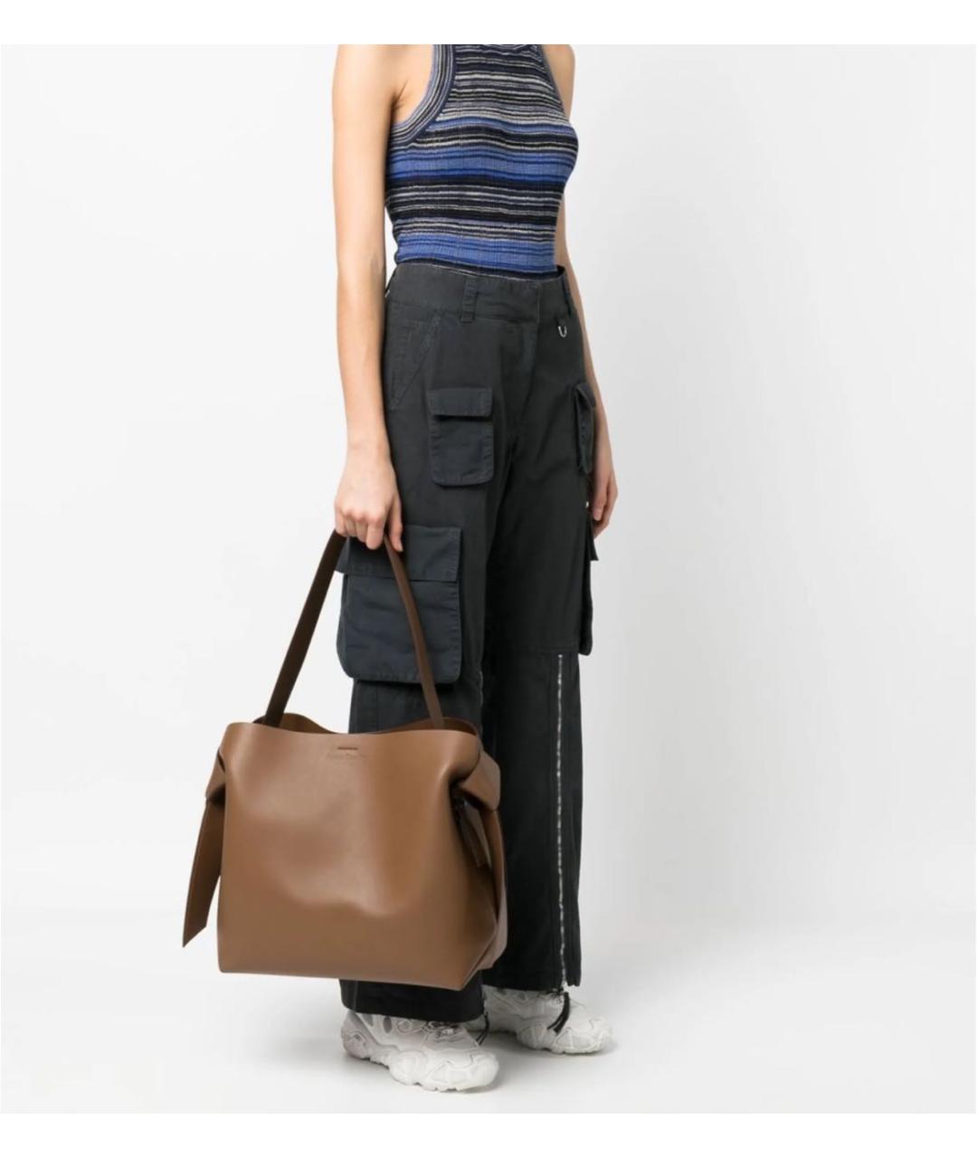 ACNE STUDIOS Коричневая кожаная сумка тоут, фото 2