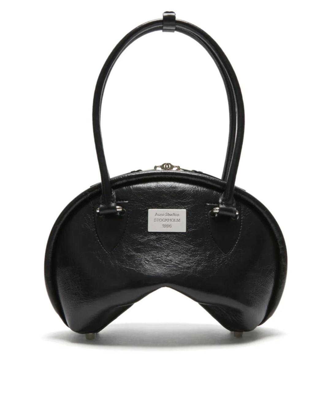 ACNE STUDIOS Черная кожаная сумка с короткими ручками, фото 6