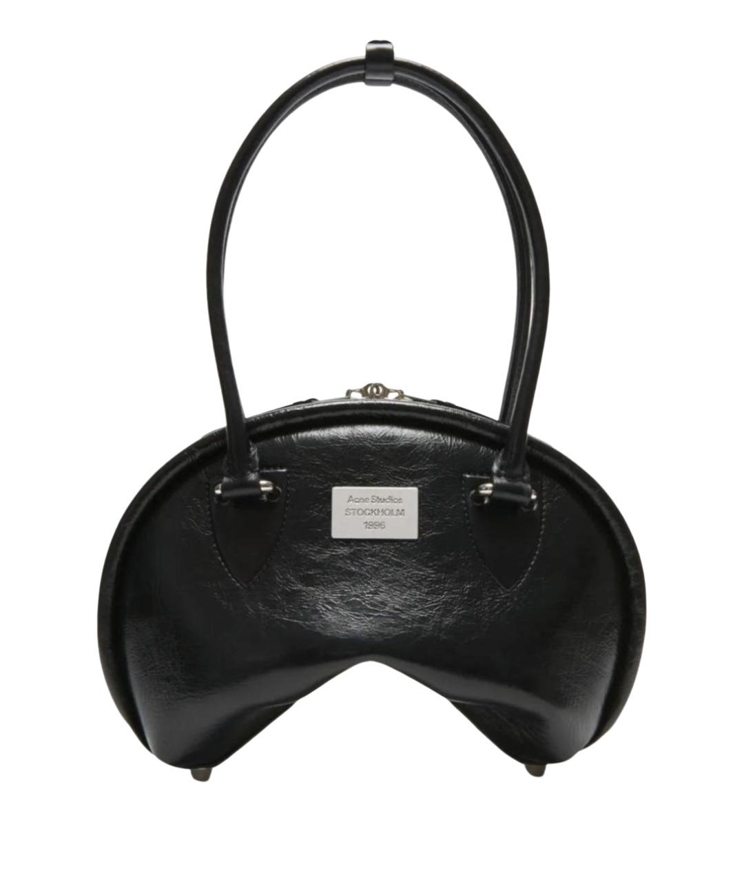 ACNE STUDIOS Черная кожаная сумка с короткими ручками, фото 1