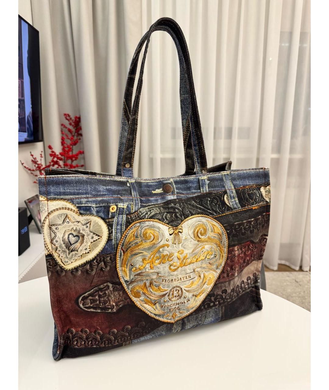 ACNE STUDIOS Мульти деним сумка тоут, фото 3