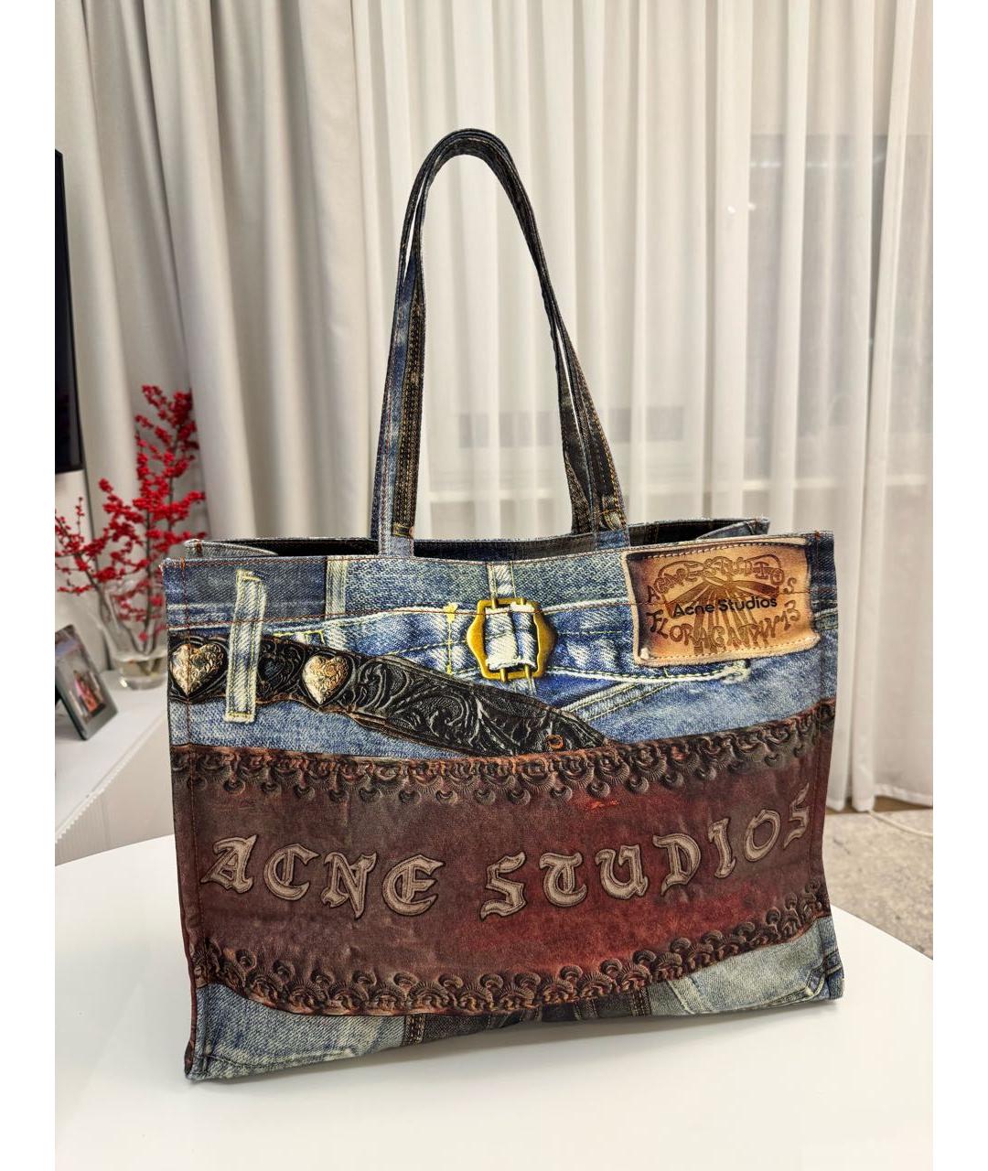 ACNE STUDIOS Мульти деним сумка тоут, фото 5