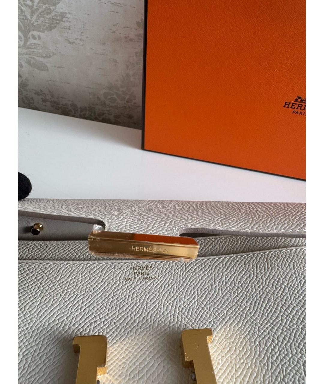 HERMES Белая кожаная сумка через плечо, фото 8