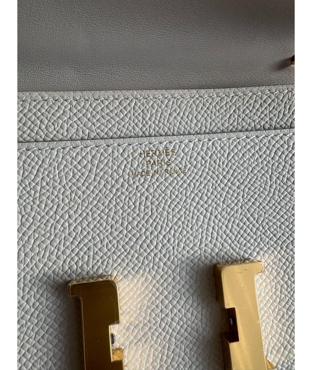 HERMES Белая кожаная сумка через плечо, фото 6