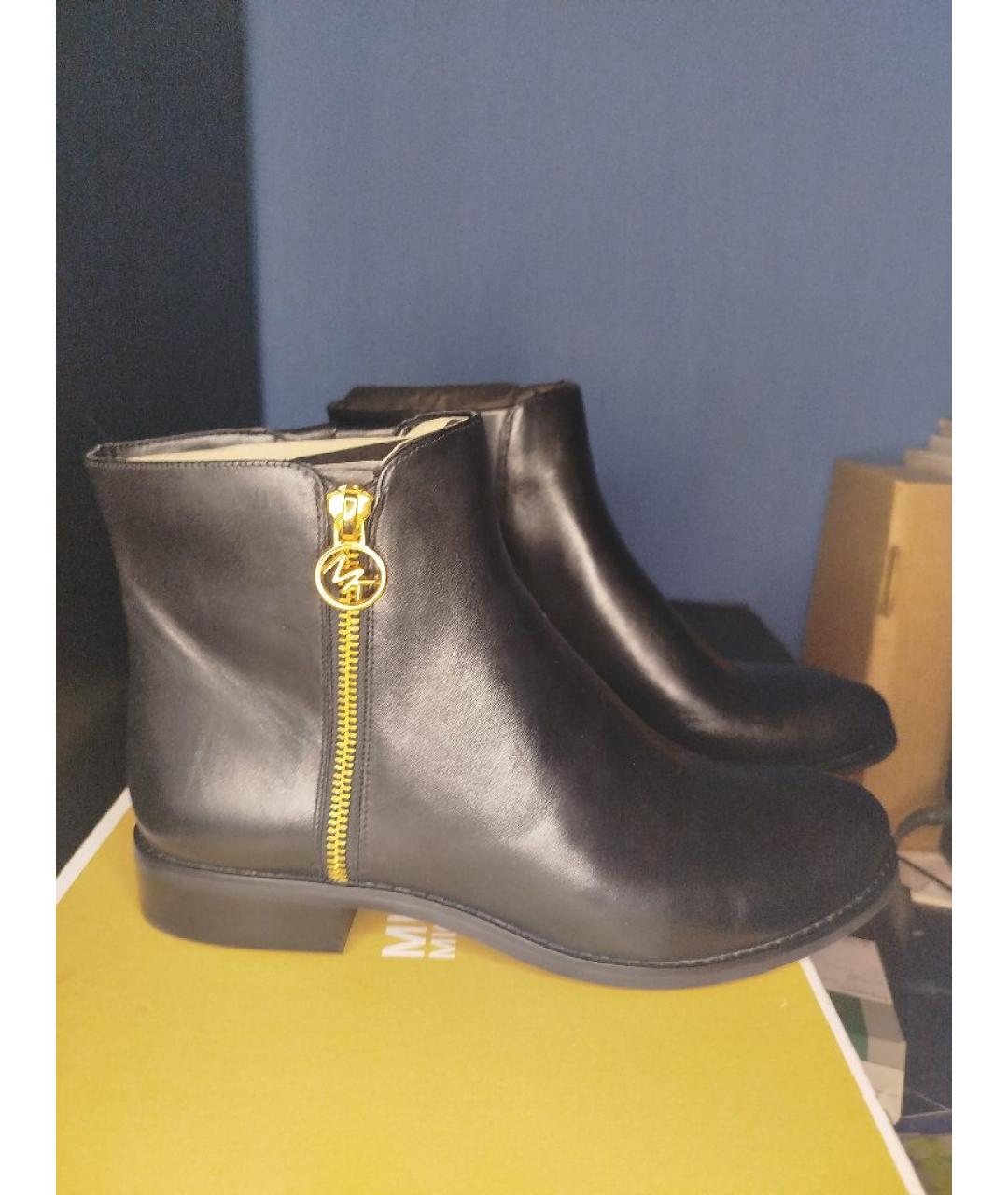 MICHAEL MICHAEL KORS Черные кожаные ботинки, фото 10