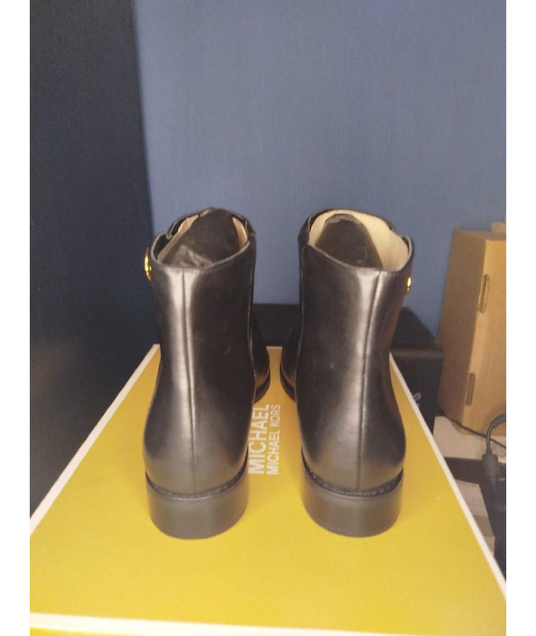 MICHAEL MICHAEL KORS Черные кожаные ботинки, фото 4