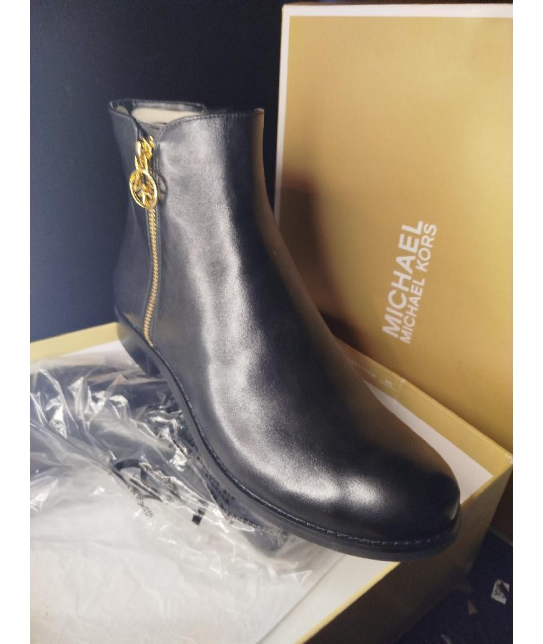 MICHAEL MICHAEL KORS Черные кожаные ботинки, фото 6