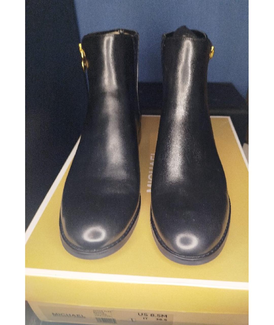 MICHAEL MICHAEL KORS Черные кожаные ботинки, фото 2