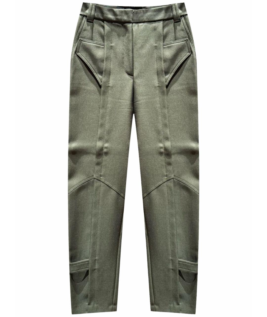 BARBARA BUI Хаки шерстяные брюки широкие, фото 1