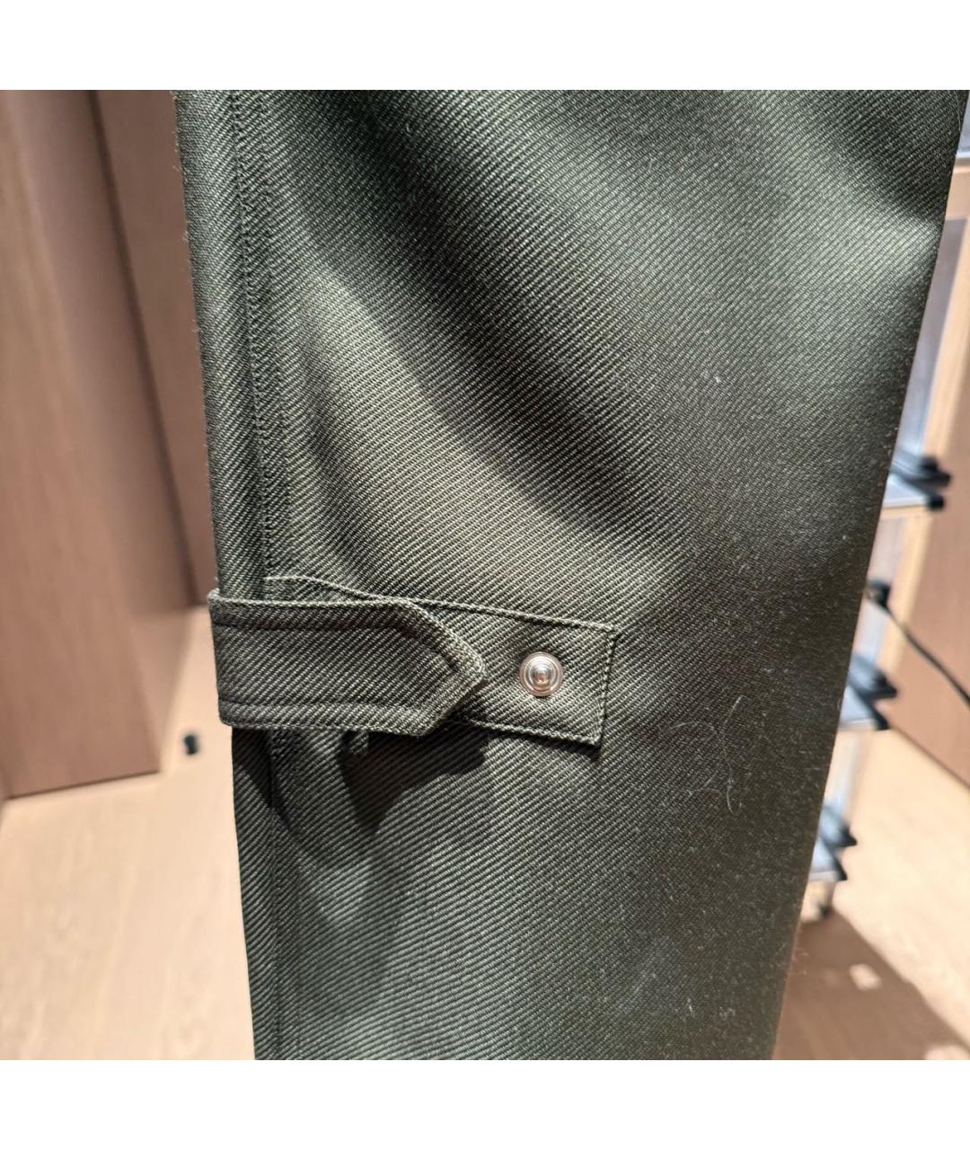 BARBARA BUI Хаки шерстяные брюки широкие, фото 5