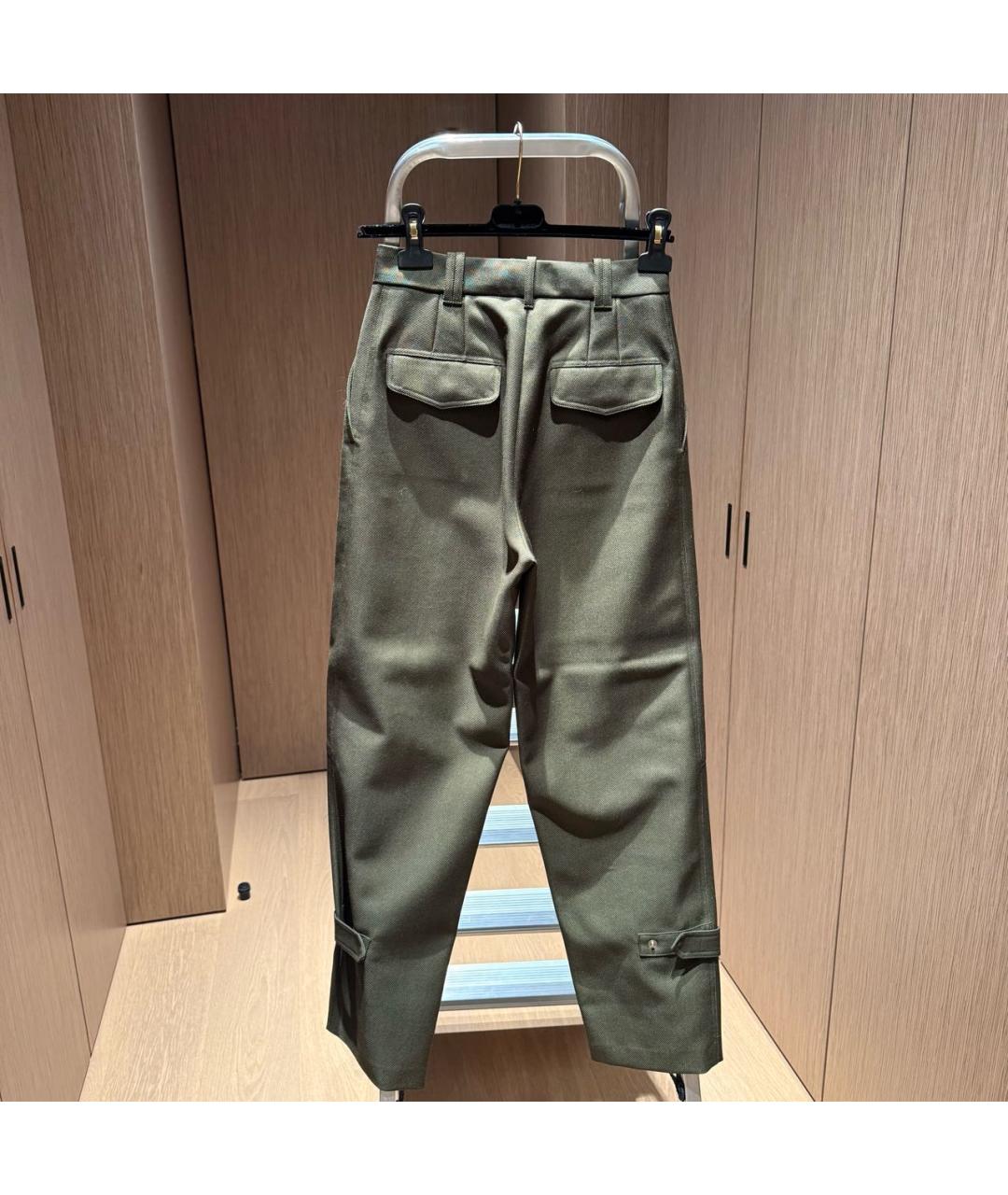 BARBARA BUI Хаки шерстяные брюки широкие, фото 2