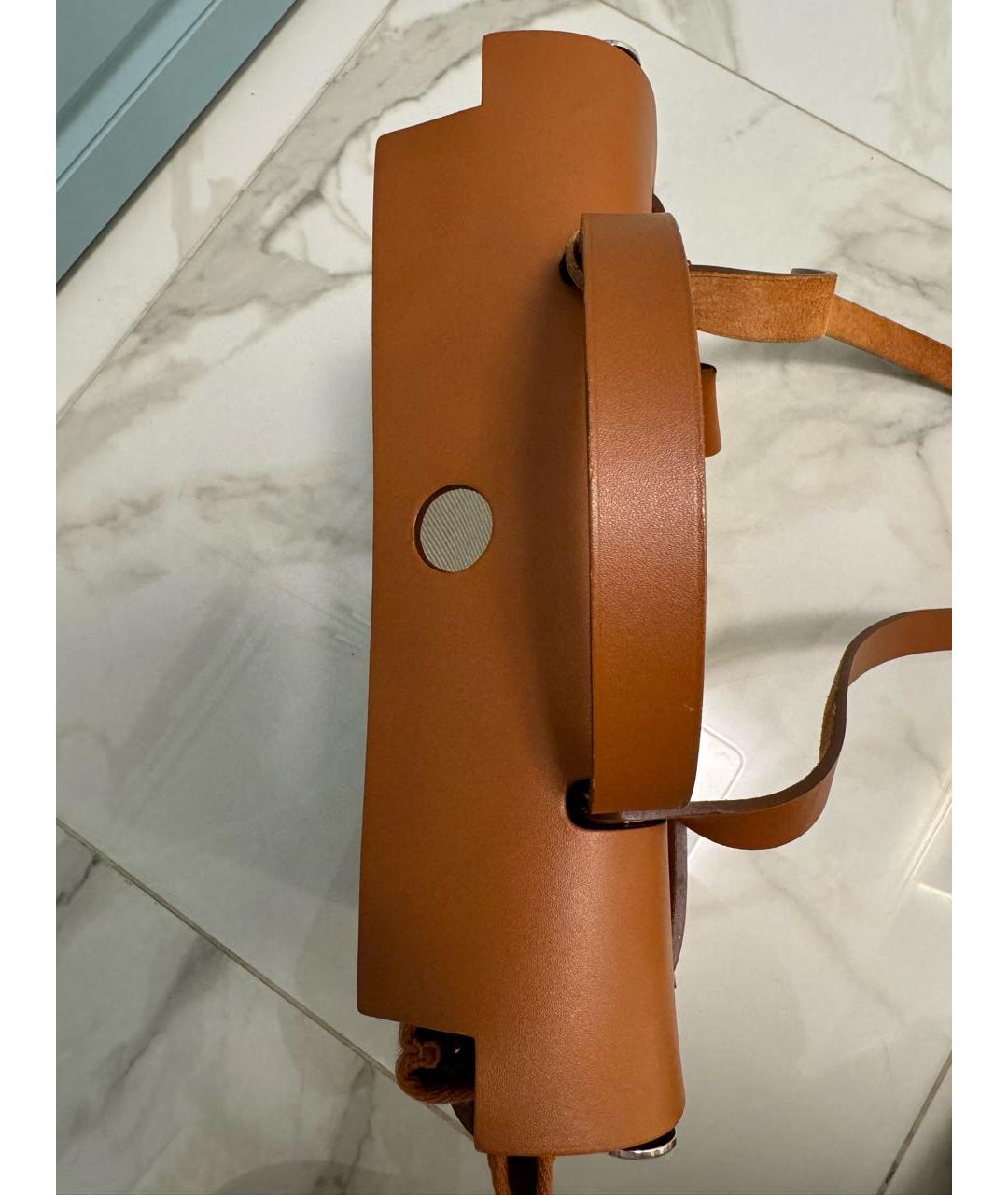 HERMES Бежевая кожаная сумка через плечо, фото 8