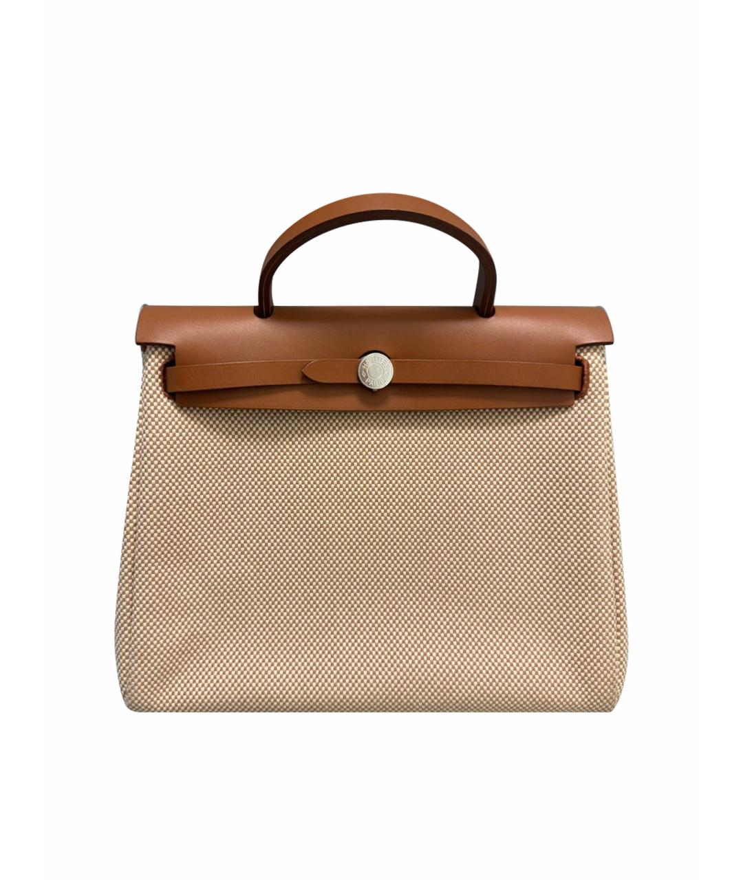 HERMES Бежевая кожаная сумка через плечо, фото 1