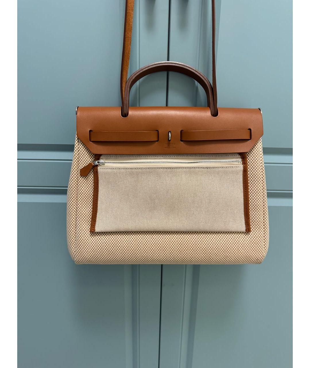 HERMES Бежевая кожаная сумка через плечо, фото 2