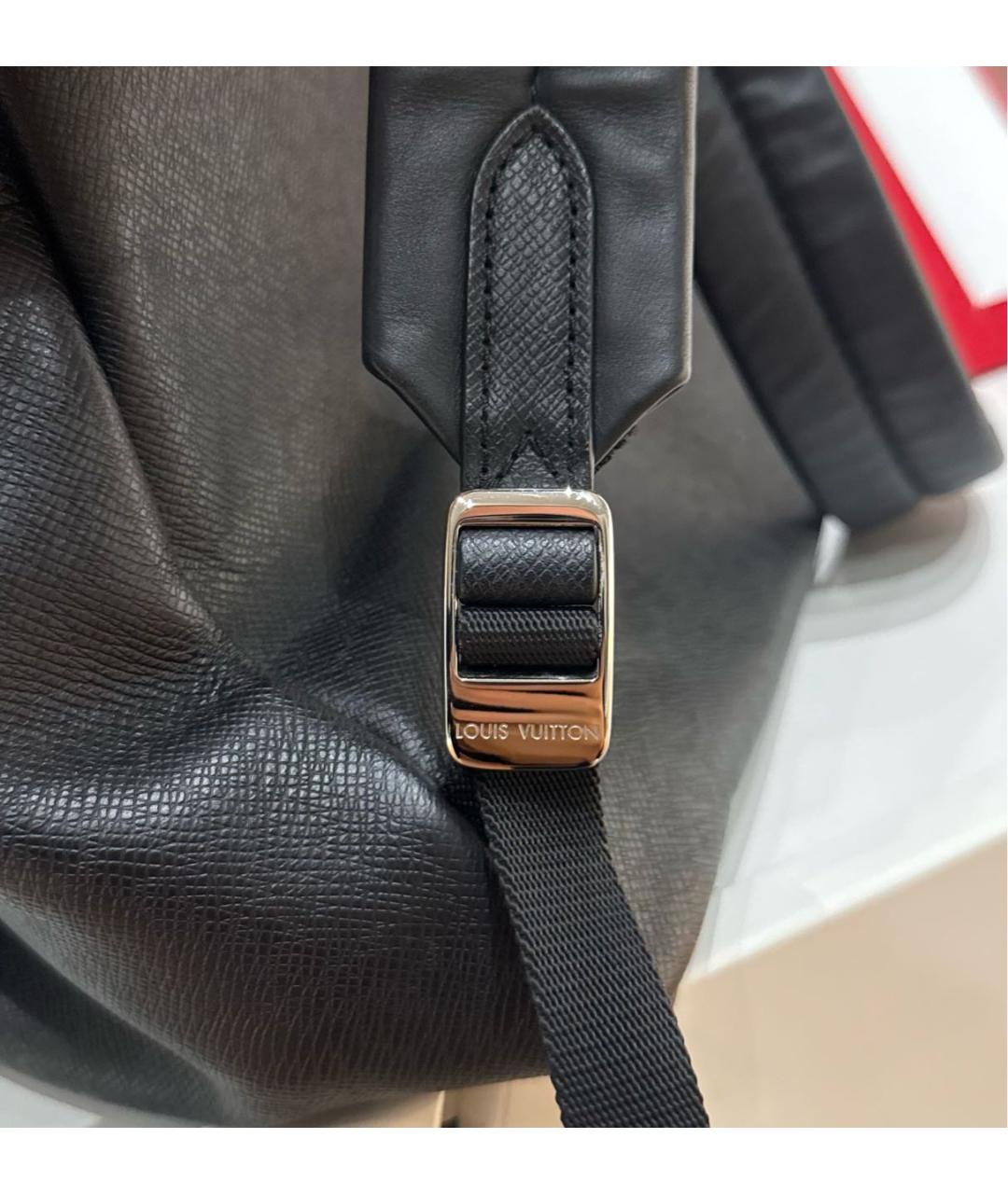 LOUIS VUITTON Черный кожаный рюкзак, фото 5