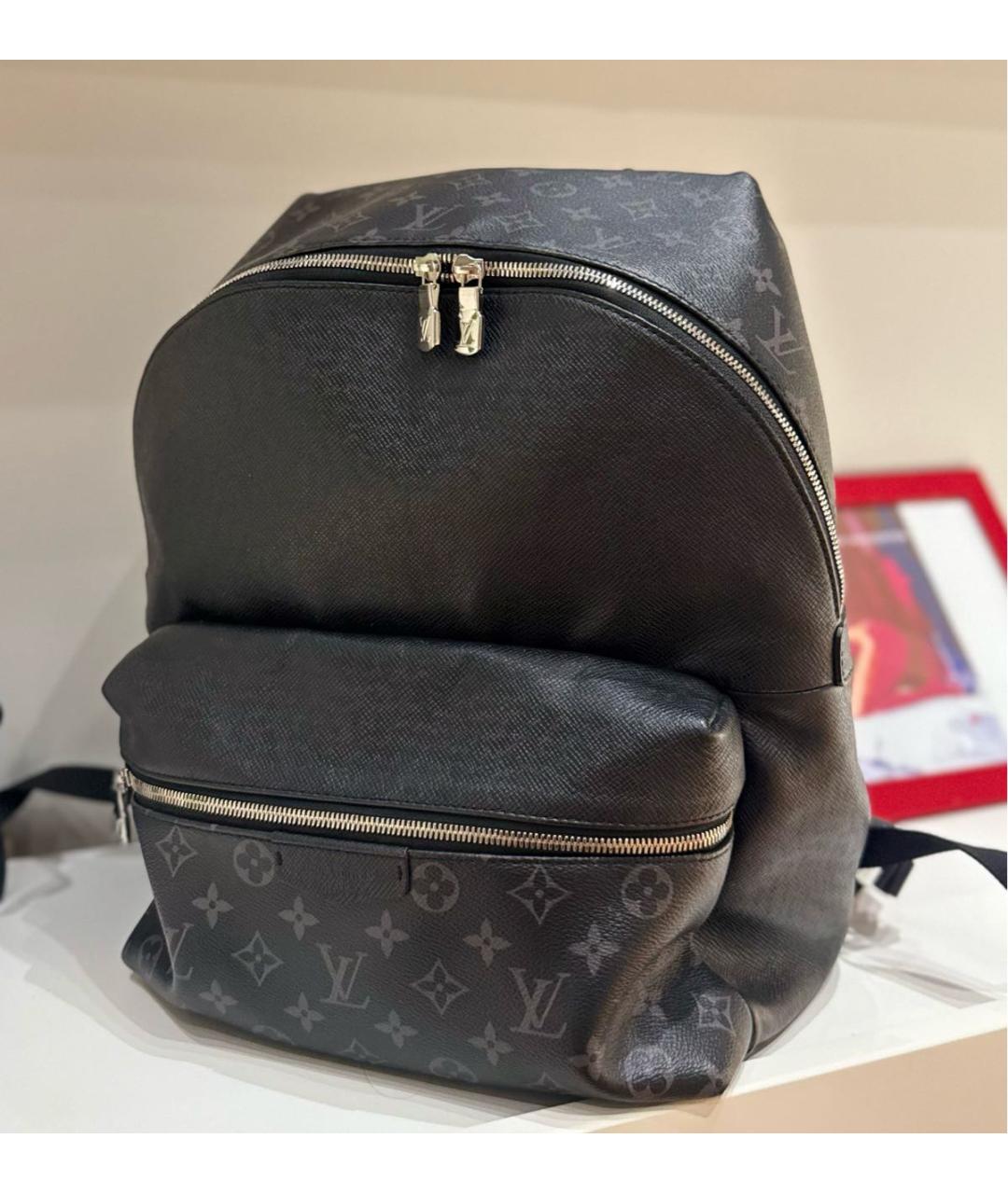 LOUIS VUITTON Черный кожаный рюкзак, фото 7