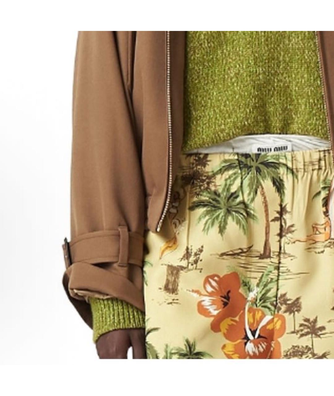 MIU MIU Коричневый хлопковый тренч/плащ, фото 2