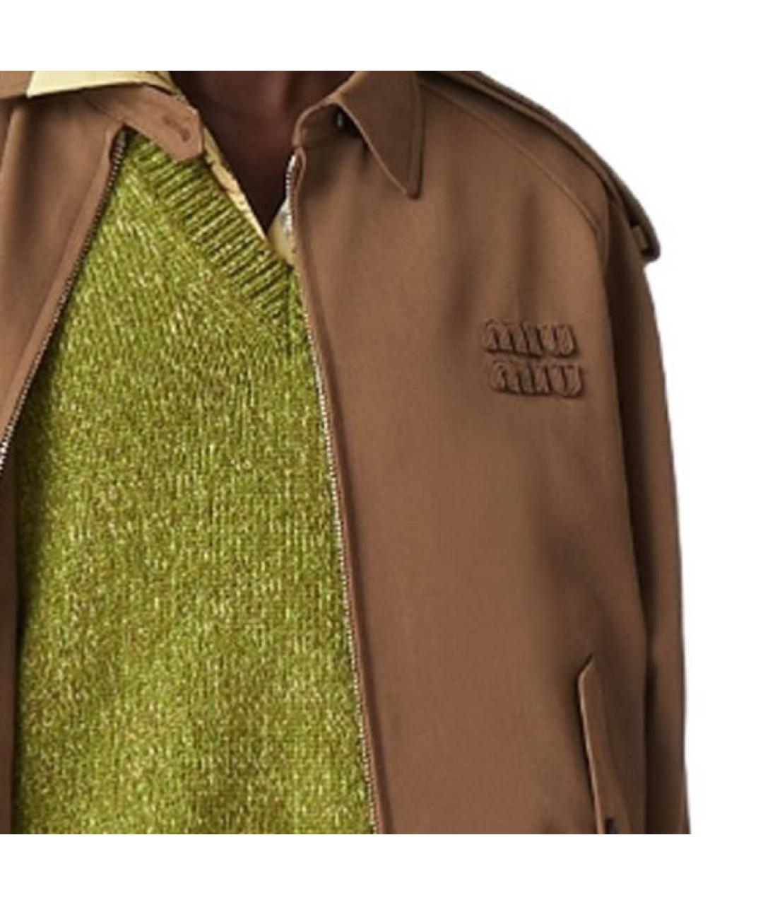 MIU MIU Коричневый хлопковый тренч/плащ, фото 6