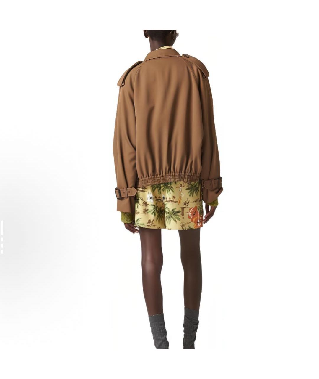 MIU MIU Коричневый хлопковый тренч/плащ, фото 3