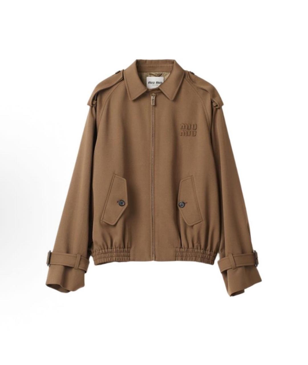 MIU MIU Коричневый хлопковый тренч/плащ, фото 8